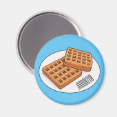ワッフル漫画イラストレーション マグネット (正面/裏面)