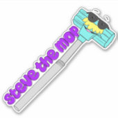 ワッフル&もち – スティーブモップ – ビニールのシール シール (正面)