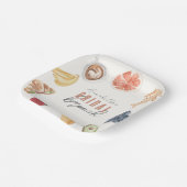 ワッフル コーヒー フルーツ 水彩 結婚式前 ブランチ ペーパープレート (傾斜あり)