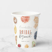 ワッフル コーヒー フルーツ 水彩 結婚式前 ブランチ 紙コップ (正面)