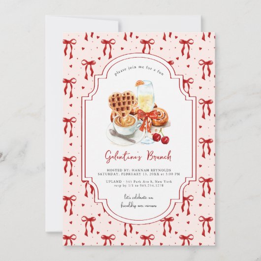 ワッフル&ミモザ | ガレンティンズデイブランシュ 招待状 (正面)