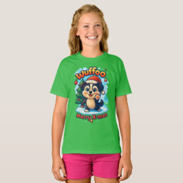 ワッフー サーフィー メリークリスマス かわいい 3D ホリデー Tシャツ