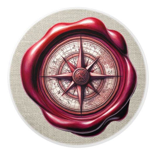 ワッ航海のクスタンプビーチ引出しノブ セラミックノブ (正面)