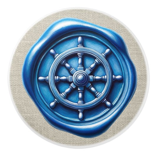 ワッ航海のクスタンプビーチ引出しノブ セラミックノブ (正面)