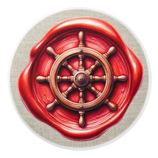 ワッ航海のクスタンプビーチ引出しノブ セラミックノブ (正面)