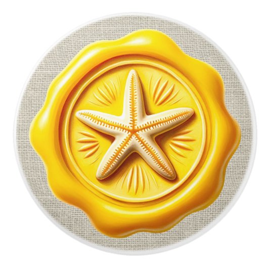 ワッ航海のクスタンプビーチ引出しノブ セラミックノブ (正面)