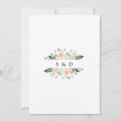 ワテアカラー赤面白い花の金ゴールド 招待状 (裏面)