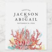 ワテカラーコーラルリーフ結婚ズ ワインラベル (シングルラベル)