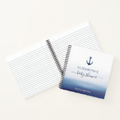 ワテカラーブルーいかりベビーシャワーのゲストブック ノートブック (内部)