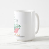 ワテロールクリスマスロヴィンの女の子の引そりを引く コーヒーマグカップ (正面右)