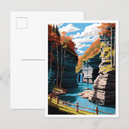 ワトキンズグレン州パークアートヴィンテージトラベル ポストカード