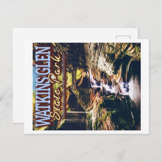 ワトキンズグレン州パーク – ニューヨーク統一された州 ポストカード (正面/裏面)