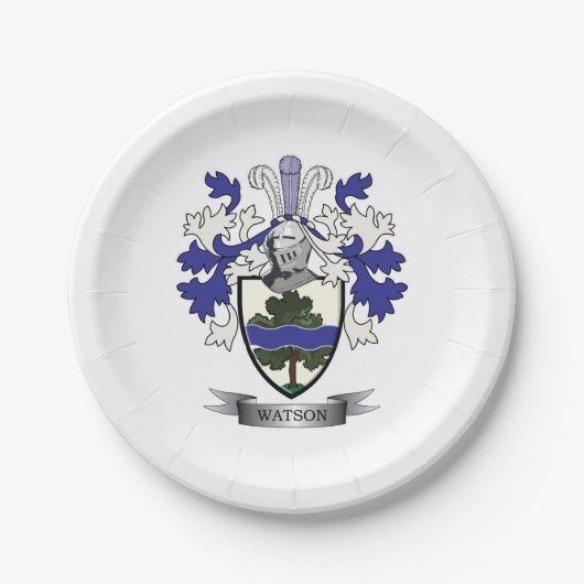 ワトソンの家紋の紋章付き外衣 ペーパープレート (正面)