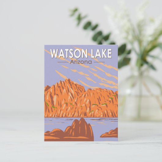 ワトソンレイクアリゾナ旅行ヴィンテージ ポストカード (スタンド正面)