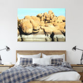 ワトソン湖の花崗岩のキャンバスに包まれた岩 キャンバスプリント (インサイチュ (寝室))