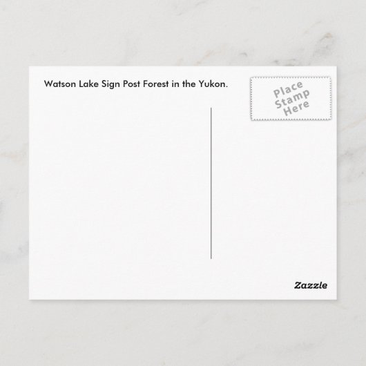 ワトソン湖標識林 ポストカード (裏面)