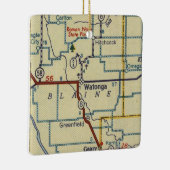 ワトンガオクラホマヴィンテージの地図 セラミックオーナメント (右)