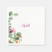 ワドルとスワドルピンクの赤ちゃんシャワー スタンダードカクテルナプキン (正面)