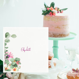 ワドルとスワドルピンクの赤ちゃんシャワー スタンダードカクテルナプキン