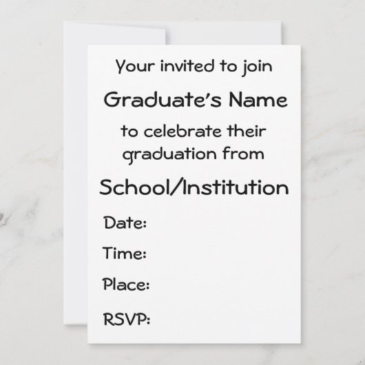 ワドルズ卒業ミス招待状 招待状 (裏面)