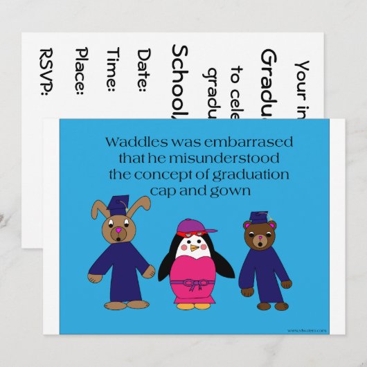 ワドルズ卒業ミス招待状 招待状 (正面/裏面)