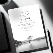 ワナカツリー水彩風景結婚ズ 招待状