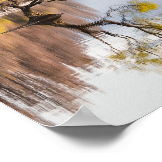 ワナカツリー秋自然風景 ポスター (角)