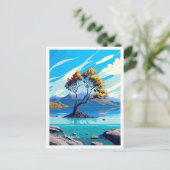 ワナカニュージーランドトラベルイラストレーション ポストカード (スタンド正面)