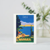 ワナカニュージーランドヴィンテージポスター1930年代 ポストカード (スタンド正面)