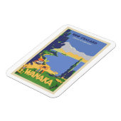 ワナカ，ニュージーランドのヴィンテージ旅行ポスター マグネット (左側)