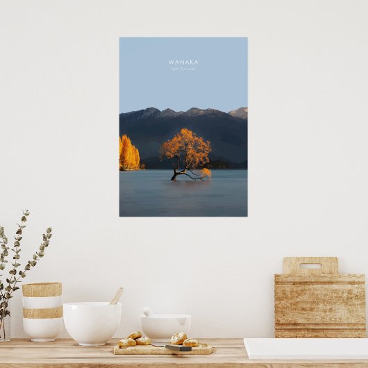 ワナカ,ニュージーランド旅行アートワーク ポスター (キッチン)