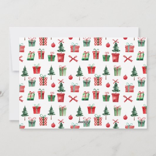 ワニおもしろいお洒落ゲータファミリースナップクリスマス シーズンカード (裏面)