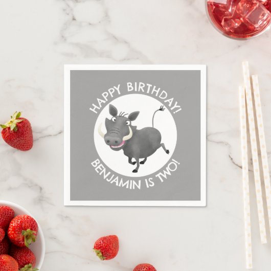 ワニおもしろいグのパーソナライズされた誕生日 スタンダードカクテルナプキン (インサイチュ)