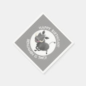 ワニおもしろいグのパーソナライズされた誕生日 スタンダードカクテルナプキン (角)