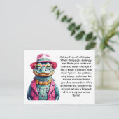 ワニおもしろいゲーターのアドバイス ポストカード (スタンド正面)