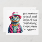 ワニおもしろいゲーターのアドバイス ポストカード (正面/裏面)
