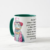 ワニおもしろいゲーターのアドバイス マグカップ (正面左)