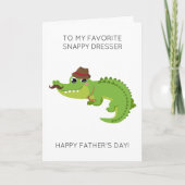 ワニおもしろいゲーターアニマルプンファーザーズデイカード カード (正面)