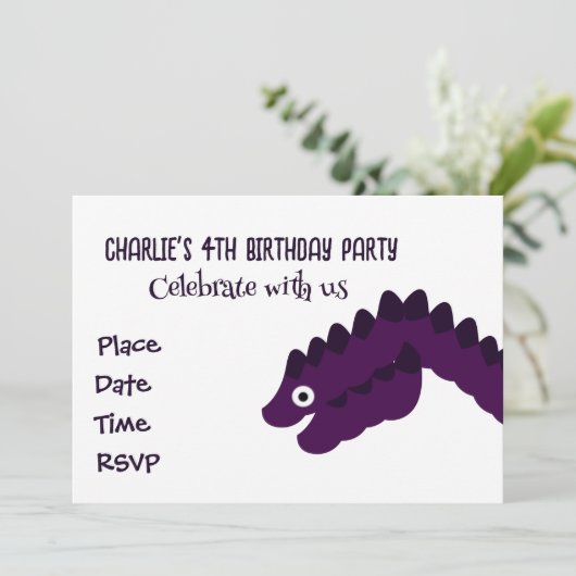 ワニおもしろいゲータークロコダイル子供の誕生日パーティー 招待状 (スタンド正面)