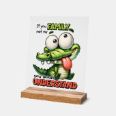 ワニおもしろいゲーターワードアート アクリルサイン (傾斜)