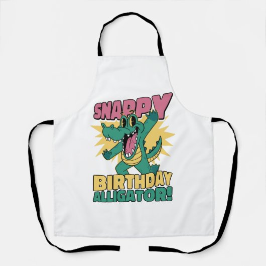 ワニおもしろいゲーター恋人と誕生日ワニ エプロン (正面)