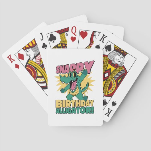 ワニおもしろいゲーター恋人と誕生日ワニ トランプ (裏面)