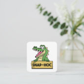 ワニおもしろいゲーター恋人と飼育員ワニ スクエア名刺 (スタンド正面)