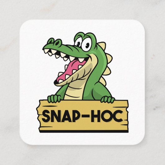 ワニおもしろいゲーター恋人と飼育員ワニ スクエア名刺 (裏面)