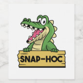 ワニおもしろいゲーター恋人と飼育員ワニ ワインラベル (シングルラベル)