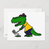 ワニおもしろいゲータ遊ズのゴルフ ポストカード (正面/裏面)