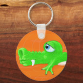 ワニおもしろいス絵画、キーチェーン キーホルダー (正面)