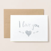 ワニおもしろいルバレンタインのホイル実在カード 箔カード (封筒付き正面)