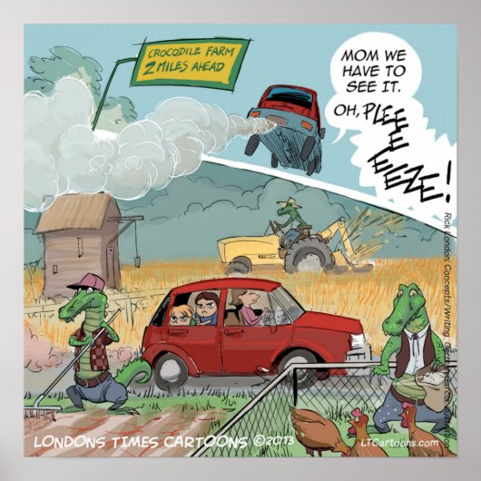 ワニおもしろいルファームポスター ポスター (正面)