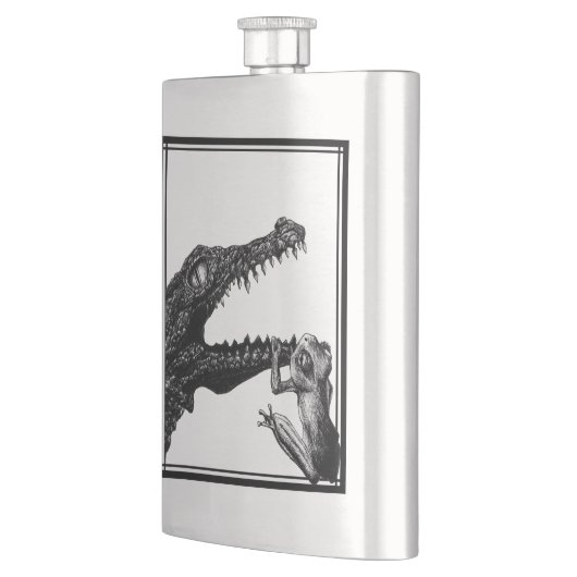 ワニおよびカエル フラスク (左)